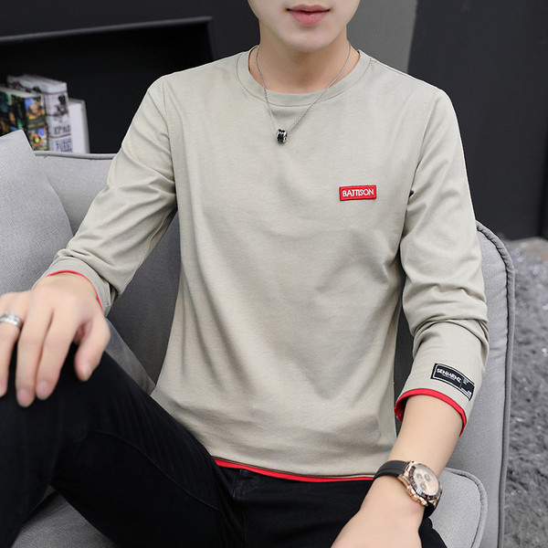 Lezser férfi blúz, hosszú ujjal és kerek nyakkivágással