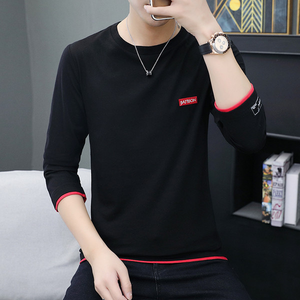 Lezser férfi blúz, hosszú ujjal és kerek nyakkivágással