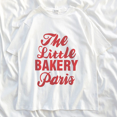 Fehér női póló rövid ujjal, piros felirattal