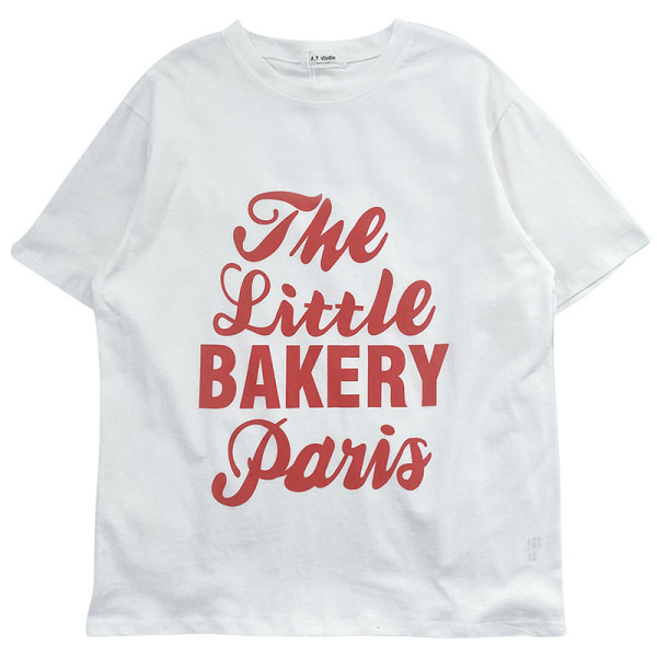 Fehér női póló rövid ujjal, piros felirattal