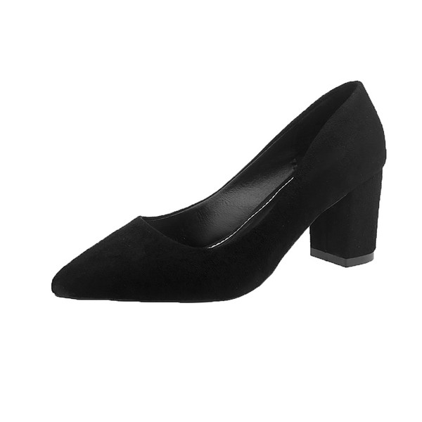 Pantofi casual de dama din piele intoarsa ecologica model ascutit cu toc mic