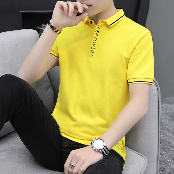 Tricou actual pentru bărbați cu guler clasic și mâneci scurte