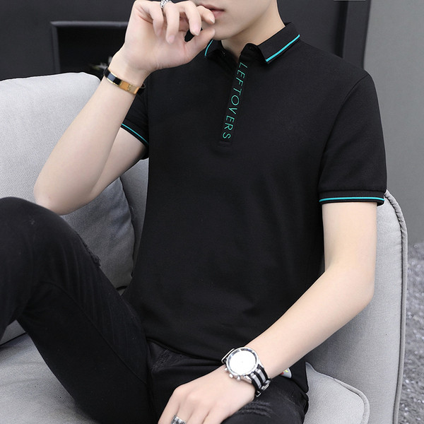 Tricou actual pentru bărbați cu guler clasic și mâneci scurte