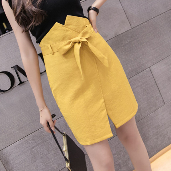 Uue mudeli kõrge vöökoha ja paelaga naiste seelik