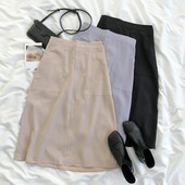 Ikdienas sieviešu svārki ar augstu vidukli un kabatām