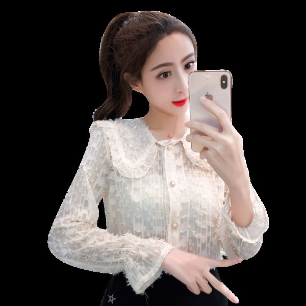 Stilingi retro stiliaus moteriški marškiniai su sagomis ir ilgomis rankovėmis