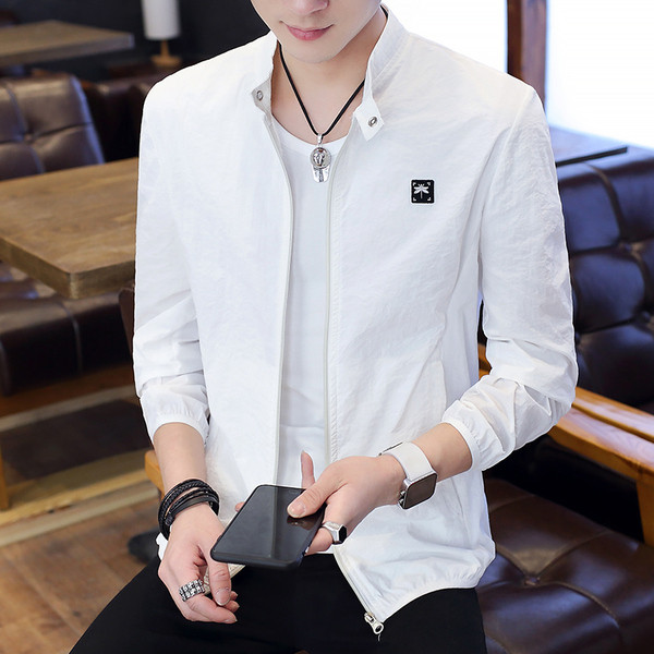 Pavasara ikdienas vīriešu jaka ar rāvējslēdzēju