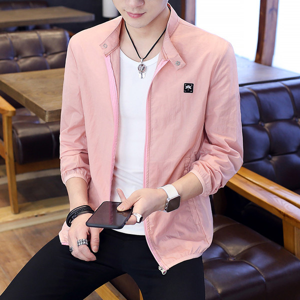 Pavasara ikdienas vīriešu jaka ar rāvējslēdzēju