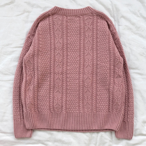 Pulover de dama cu decolteu in V - model larg