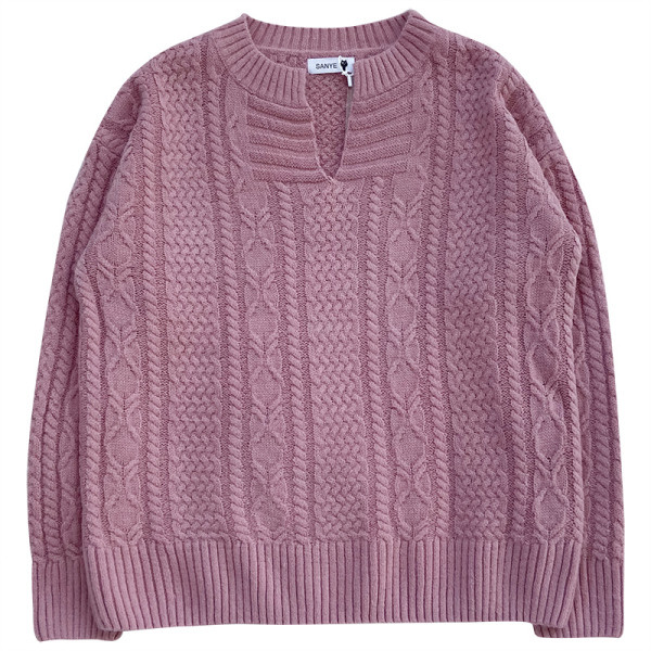 Pulover de dama cu decolteu in V - model larg