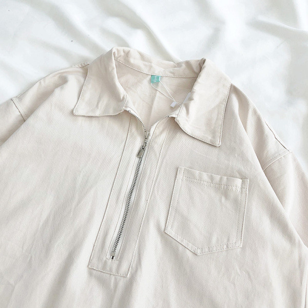 Bluza retro dama cu fermoar si buzunar