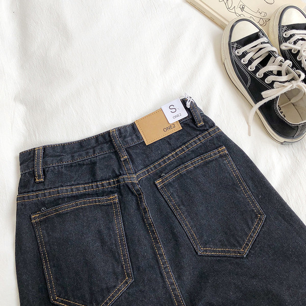 Retro női magas derekú farmernadrág