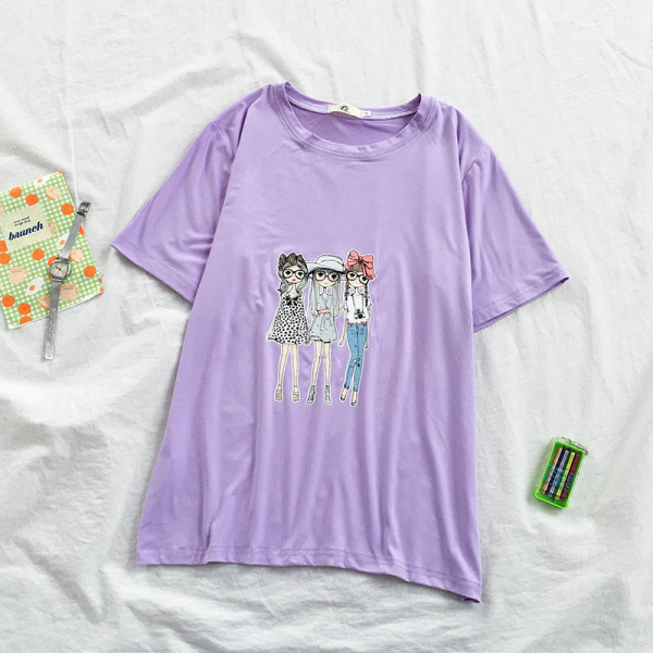 Tricou casual dama cu aplicatie si maneci scurte