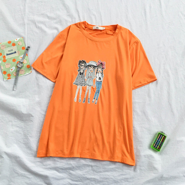 Tricou casual dama cu aplicatie si maneci scurte