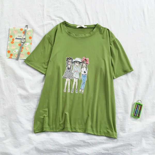 Tricou casual dama cu aplicatie si maneci scurte