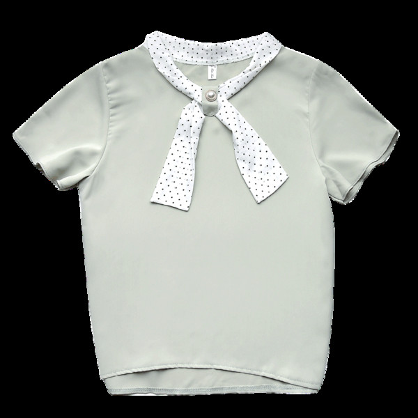 Naiste stiilne lühikeste varrukate ja pärlitega särk