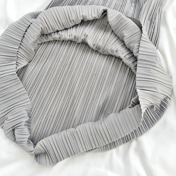 Fusta retro plisata din catifea cu talie inalta