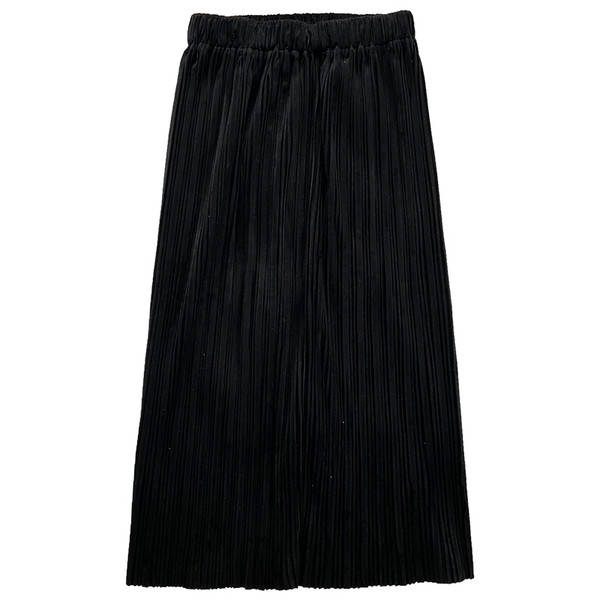 Fusta retro plisata din catifea cu talie inalta