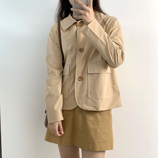 Geaca retro dama cu buzunare mari