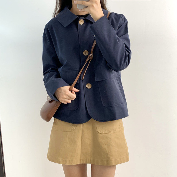 Geaca retro dama cu buzunare mari