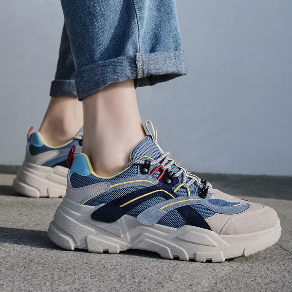 Tenisi casual barbatesti cu talpa plata din piele intoarsa ecologica