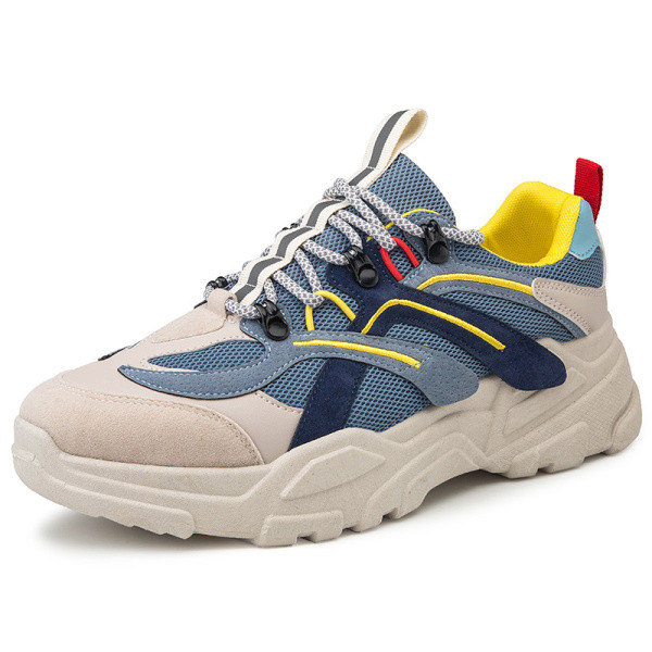 Tenisi casual barbatesti cu talpa plata din piele intoarsa ecologica