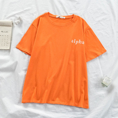 Tricou casual de dama cu inscriptie si maneci scurte