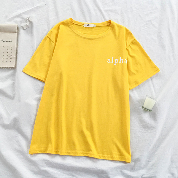 Tricou casual de dama cu inscriptie si maneci scurte