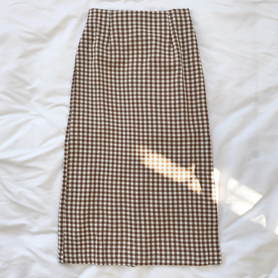 Rūtaini sieviešu garie svārki ar augstu vidukli