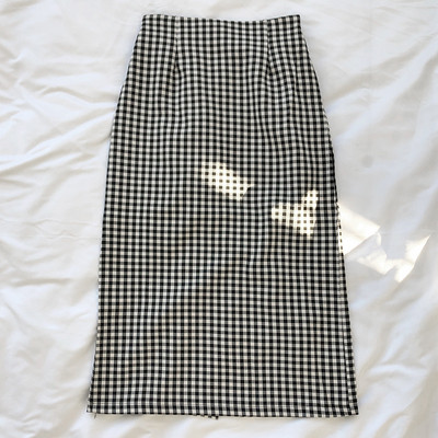 Rūtaini sieviešu garie svārki ar augstu vidukli