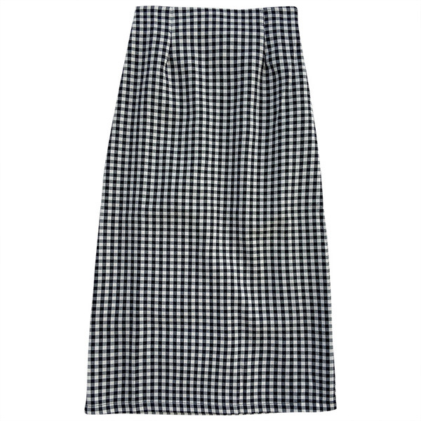 Rūtaini sieviešu garie svārki ar augstu vidukli