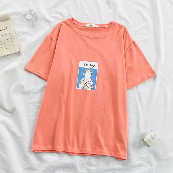 Modernūs moteriški marškinėliai su aplikacijomis ir ovalia iškirpte