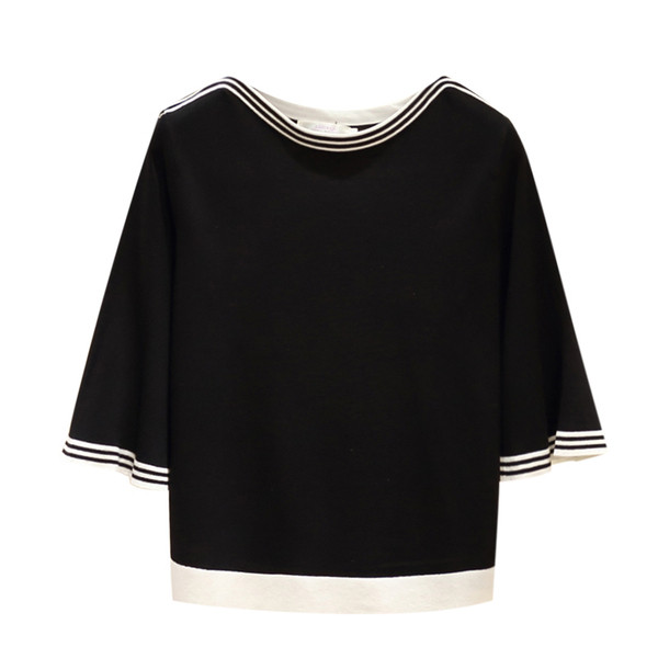 Moteriška palaidinė iš plono mezgimo su 3/4 rankovėmis ir dydžiai iki 4XL