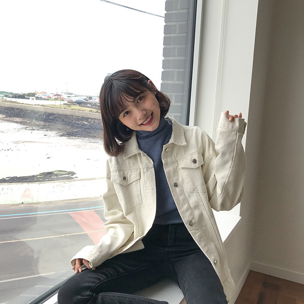 Retro džinsinis moteriškas švarkas su sagomis