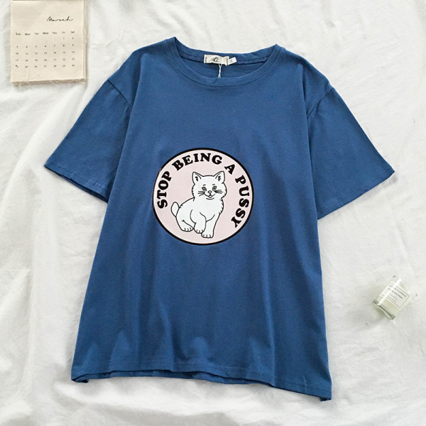 Modernūs moteriški marškinėliai su aplikacijomis ir ovalia iškirpte