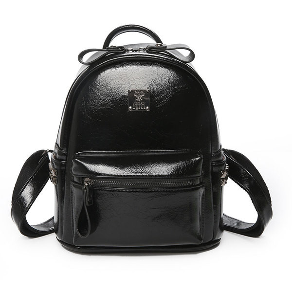 Moteriška laisvalaikio odinė kuprinė su užtrauktuku