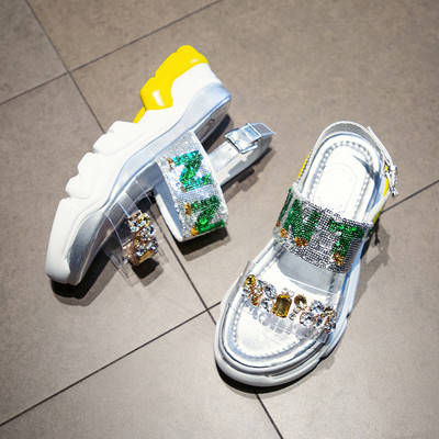 Sandale de dama moderne cu catarama si pietre