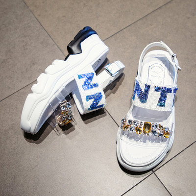 Sandale de dama moderne cu catarama si pietre