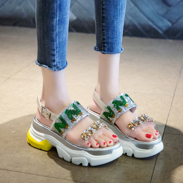 Sandale de dama moderne cu catarama si pietre