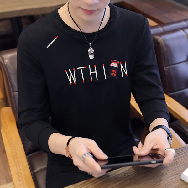 Lezser férfi blúz kerek nyakkivágással és hímzéssel