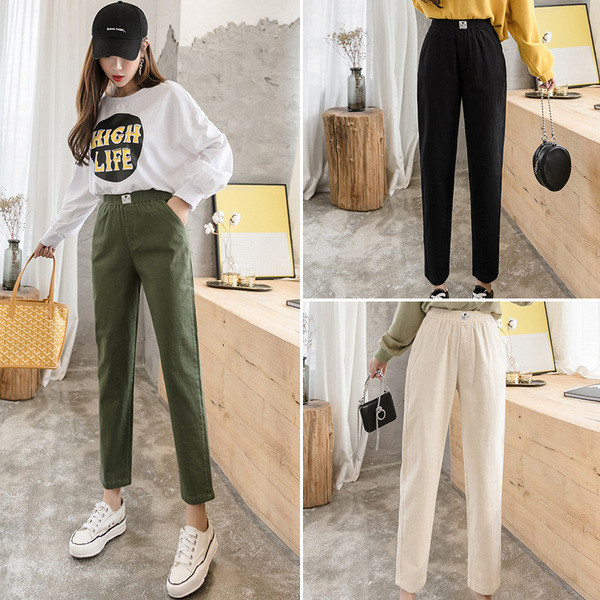 Női nadrág zsebekkel és magas derékkal - új modell