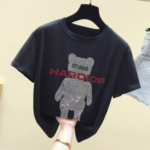 Tricou dama cu decolteu oval si pietre