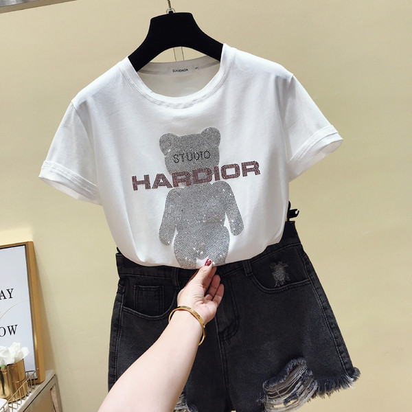 Tricou dama cu decolteu oval si pietre