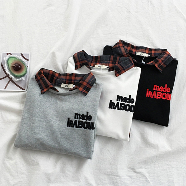 Šiuolaikinė moteriška palaidinė su apykakle ir siuvinėjimu