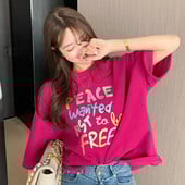 Moteriški pavasariniai marškinėliai su užrašu