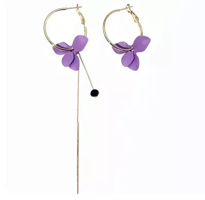 Sieviešu auskari ar 3D ziedu un kulonu