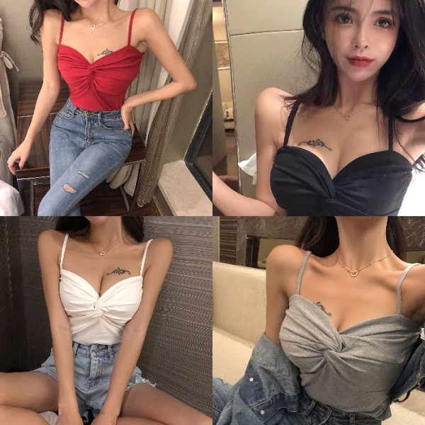 Šiuolaikinė moteriška palaidinė su plonais dirželiais