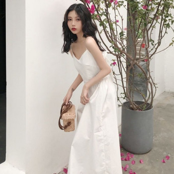 Дамска ежедневна рокля с панделка на гърба