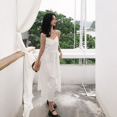 Дамска ежедневна рокля с панделка на гърба