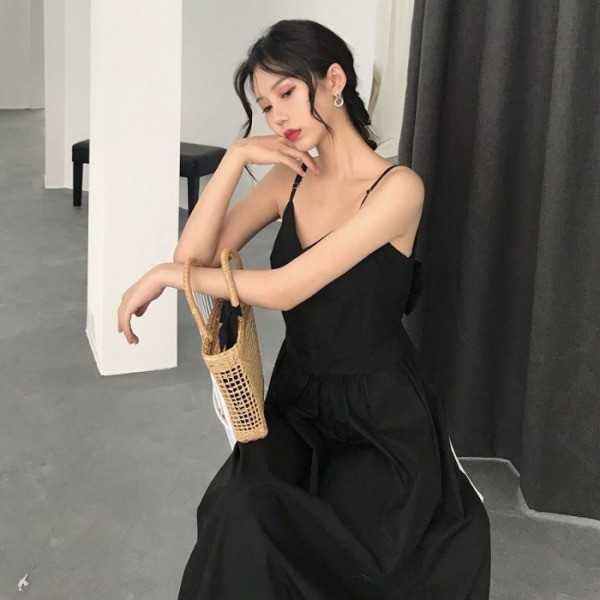 Дамска ежедневна рокля с панделка на гърба